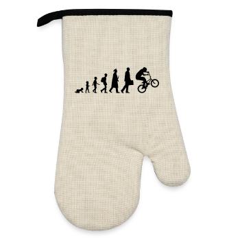 Development of the BMX - Oven glove with rubber coating - linen/black  - Front