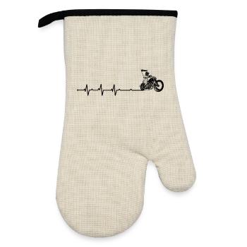 Motard Heartbeat - Gant de cuisine avec revêtement en caoutchouc - lin/noir  - Devant