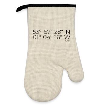 Coordinates: York, England - Oven glove with rubber coating - linen/black  - Front