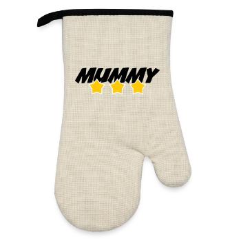 Mom of the Year - Mother's Day - Oven glove with rubber coating - linen/black  - Front