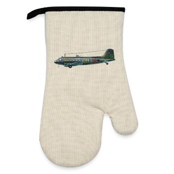 Li-2 - Ofenhandschuh mit Gummibeschichtung - Leinen/Schwarz  - Vorne