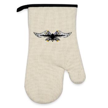 C-160 Transall - Oven glove with rubber coating - linen/black  - Front