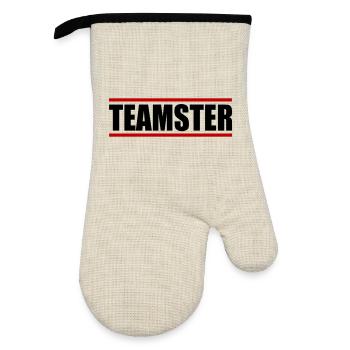 Teamster - Oven glove with rubber coating - linen/black  - Front