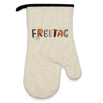Friday Weekday - Oven glove with rubber coating - linen/black  - Front