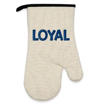 Loyal Bleu Typo Audacieuse - Gant de cuisine avec revêtement en caoutchouc - lin/noir  - Devant