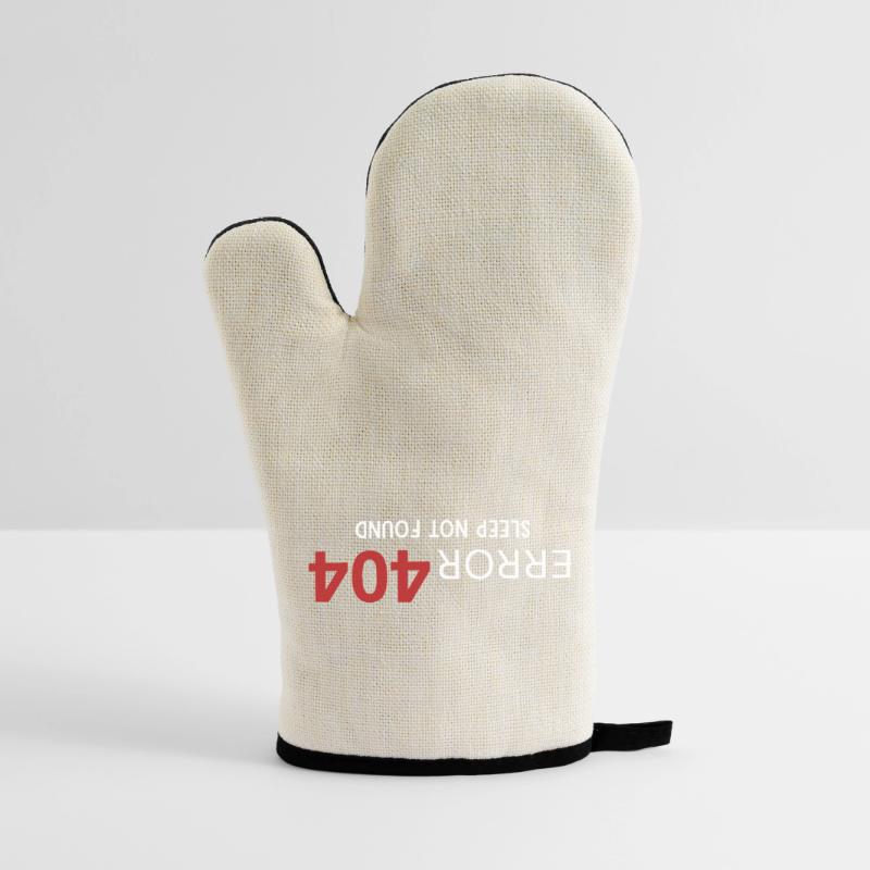 Error 404 Sleep Not Found – Pattern for Developers Oven glove with rubber coating