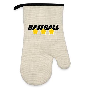 Baseball - Sport - Gant de cuisine avec revêtement en caoutchouc - lin/noir  - Devant