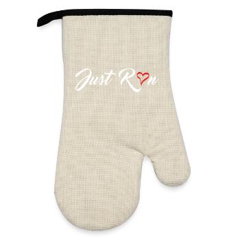 Lauf einfach - Ofenhandschuh mit Gummibeschichtung - Leinen/Schwarz  - Vorne