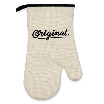 original - Oven glove with rubber coating - linen/black  - Front