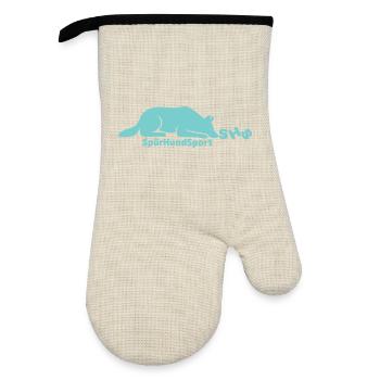 SHS Logo mint - Ofenhandschuh mit Gummibeschichtung - Leinen/Schwarz  - Vorne