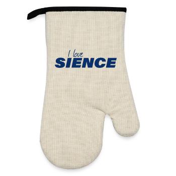 I LOVE SCIENCE - Oven glove with rubber coating - linen/black  - Front