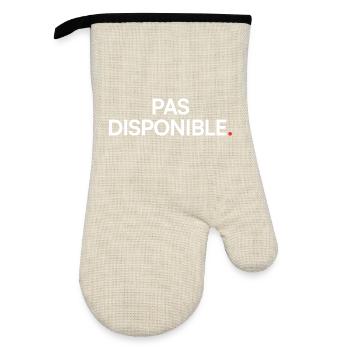 Pas disponible humour attitude moderne - Gant de cuisine avec revêtement en caoutchouc - lin/noir  - Devant