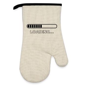 Loading - Oven glove with rubber coating - linen/black  - Front