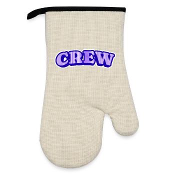 CREW PURPLE - Oven glove with rubber coating - linen/black  - Front