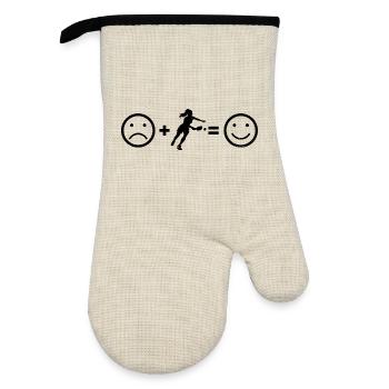 Pickleballers Design for Pickleball Community Fans - Oven glove with rubber coating - linen/black  - Front