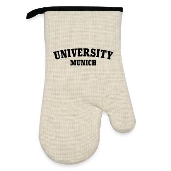University of Munich - Oven glove with rubber coating - linen/black  - Front