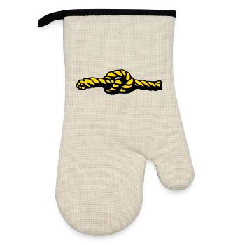 Node - Oven glove with rubber coating - linen/black  - Front