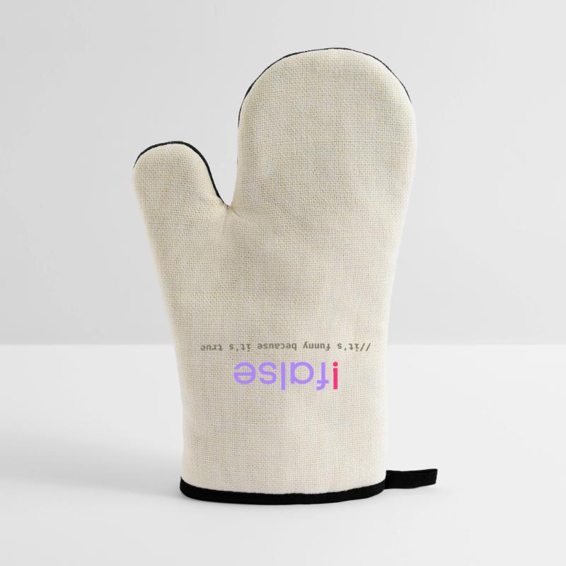 Ifalse Funny Coder Programming Pun Oven glove with rubber coating