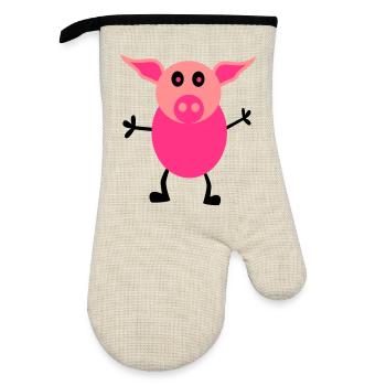 porcs mâles - Gant de cuisine avec revêtement en caoutchouc - lin/noir  - Devant