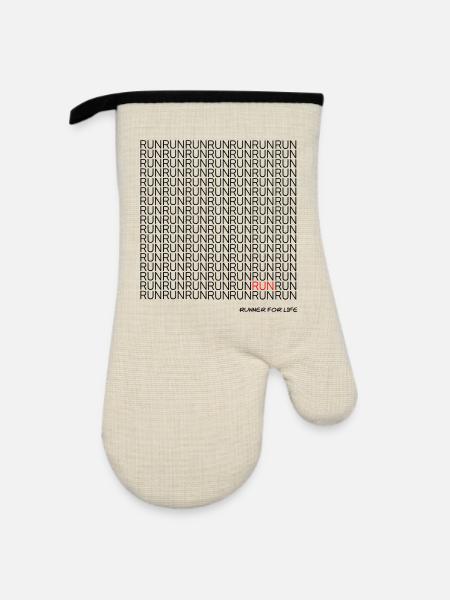 Läufer - Ofenhandschuh mit Gummibeschichtung - Leinen/Schwarz