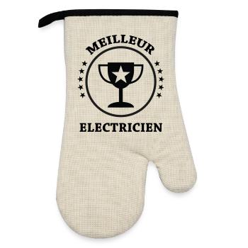 Meilleur Électricien : Le Trophée de la Qualité - Gant de cuisine avec revêtement en caoutchouc - lin/noir  - Devant