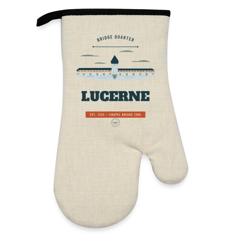 Abzeichen Lucerne auf oven glove with rubber coating