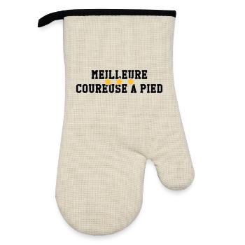 Course à Pied / Running / Jogging / Coureur - Gant de cuisine avec revêtement en caoutchouc - lin/noir  - Devant