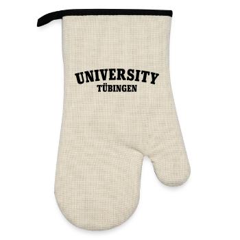 University of Tübingen - Oven glove with rubber coating - linen/black  - Front
