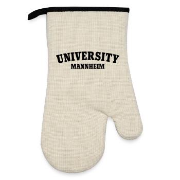 University of Mannheim - Oven glove with rubber coating - linen/black  - Front