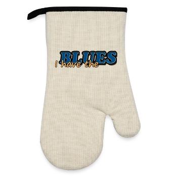 I HAVE THE BLUES - Oven glove with rubber coating - linen/black  - Front
