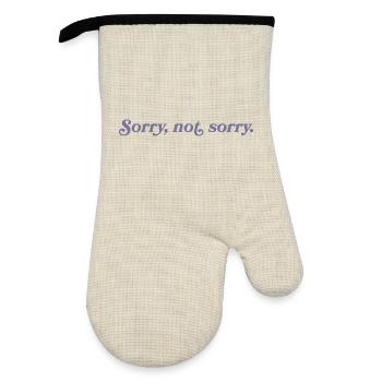 Sorry, not sorry – Cheeky & direct - Oven glove with rubber coating - linen/black  - Front
