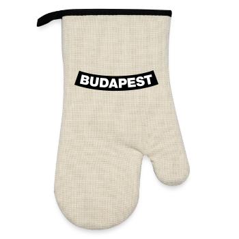 Budapest Chapter Element (Bachelor Party MC Rocker Design) - Gant de cuisine avec revêtement en caoutchouc - lin/noir  - Devant