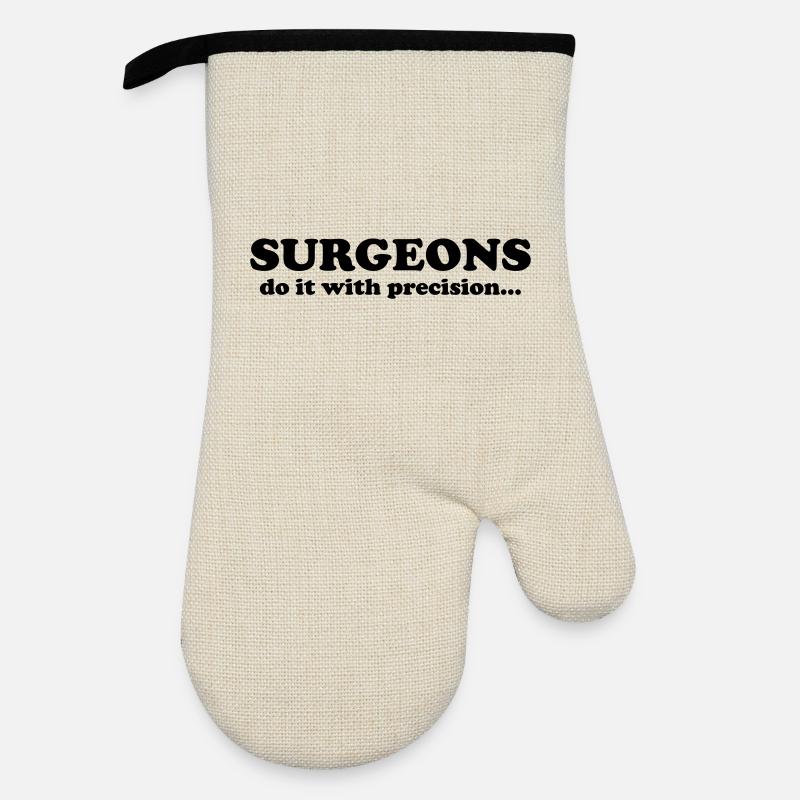 Surgeons do it with precision... - Ofenhandschuh mit Gummibeschichtung - Leinen/Schwarz 
