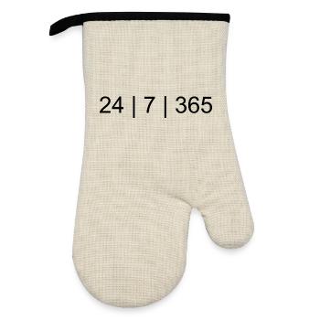 24h/24/7/365 – Concentre-toi. La discipline. Style de vie. - Gant de cuisine avec revêtement en caoutchouc - lin/noir  - Devant