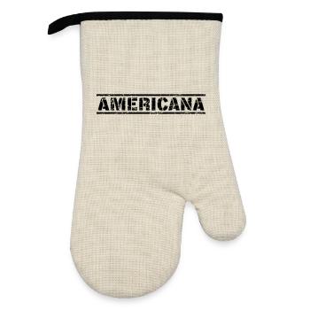 Americana - Oven glove with rubber coating - linen/black  - Front