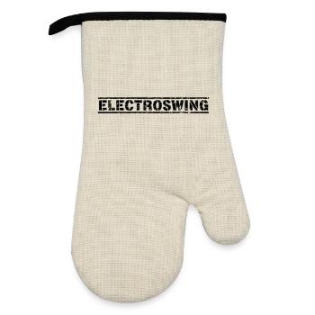 Electroswing - Oven glove with rubber coating - linen/black  - Front