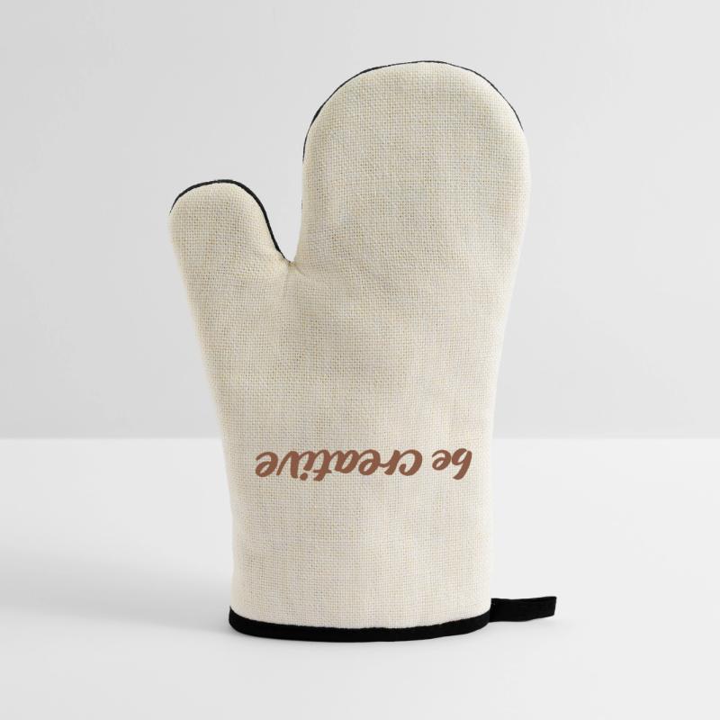 Be Creative Script Brown Oven glove with rubber coating
