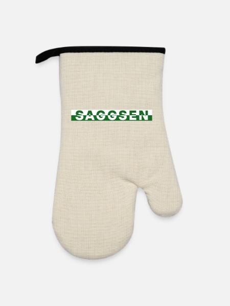 Saggsen / Sachsen - Ofenhandschuh mit Gummibeschichtung - Leinen/Schwarz