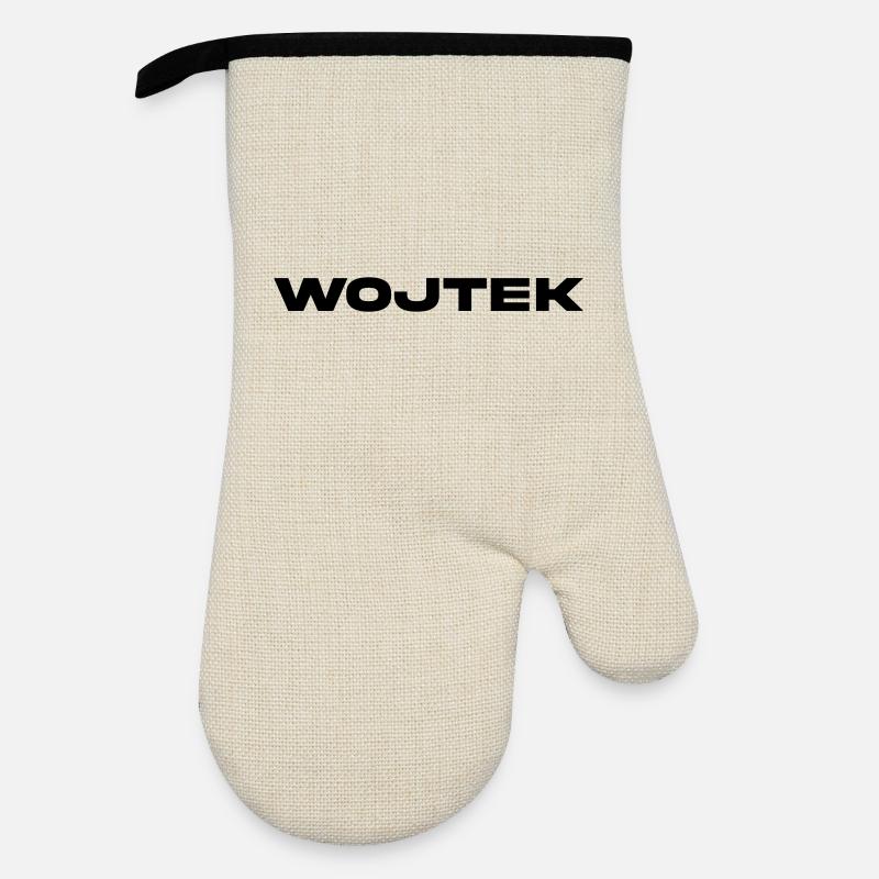 WOJTEK - Oven glove with rubber coating - linen/black 