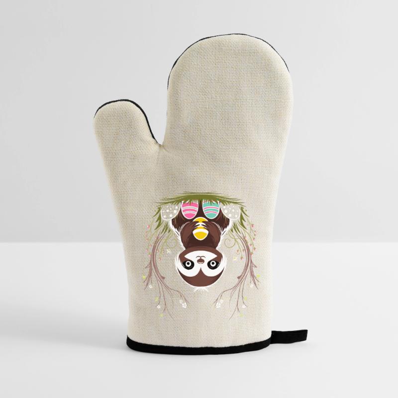 Easter Sloth with Easter Eggs in Spring Oven glove with rubber coating