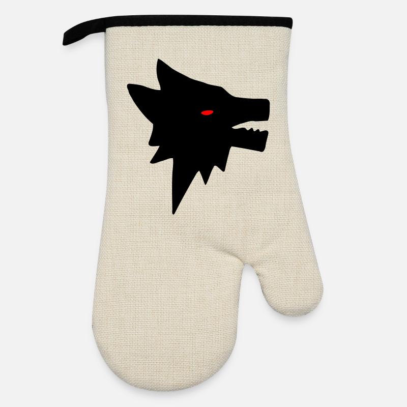 Wolf - Ofenhandschuh mit Gummibeschichtung - Leinen/Schwarz 
