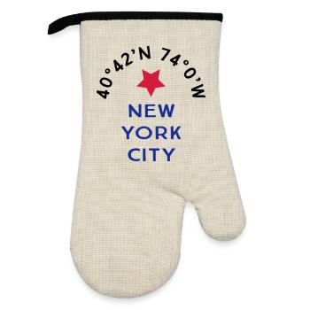 New York City - Gant de cuisine avec revêtement en caoutchouc - lin/noir  - Devant