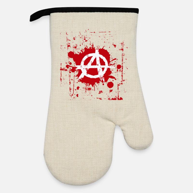 anarchy - Oven glove with rubber coating - linen/black 