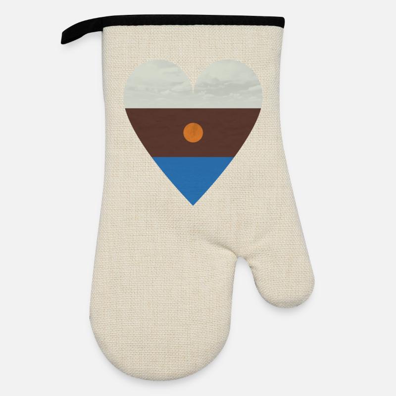 4 elements - Oven glove with rubber coating - linen/black 