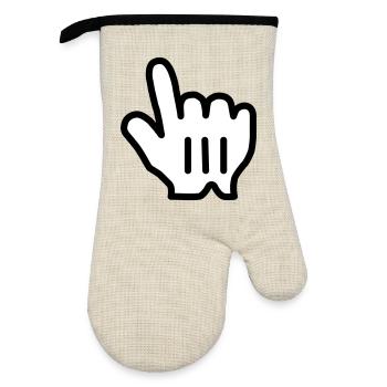 pointinghand - Ofenhandschuh mit Gummibeschichtung - Leinen/Schwarz  - Vorne