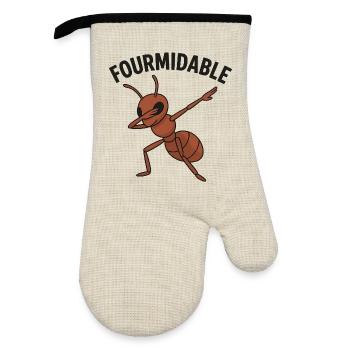 Fourmidable Dab Ant - Oven glove with rubber coating - linen/black  - Front