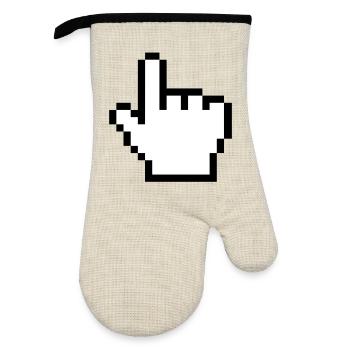 Original Maushand - Ofenhandschuh mit Gummibeschichtung - Leinen/Schwarz  - Vorne