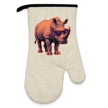 Rhinoceros Rhinoceros Sunglasses Risography - Oven glove with rubber coating - linen/black  - Front