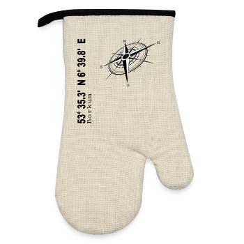 Borkum - Ofenhandschuh mit Gummibeschichtung - Leinen/Schwarz  - Vorne