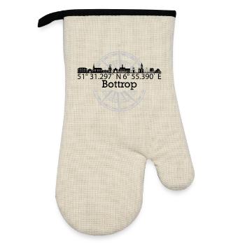 Skyline Bottrop - Ofenhandschuh mit Gummibeschichtung - Leinen/Schwarz  - Vorne